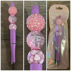 Pink beaded pen